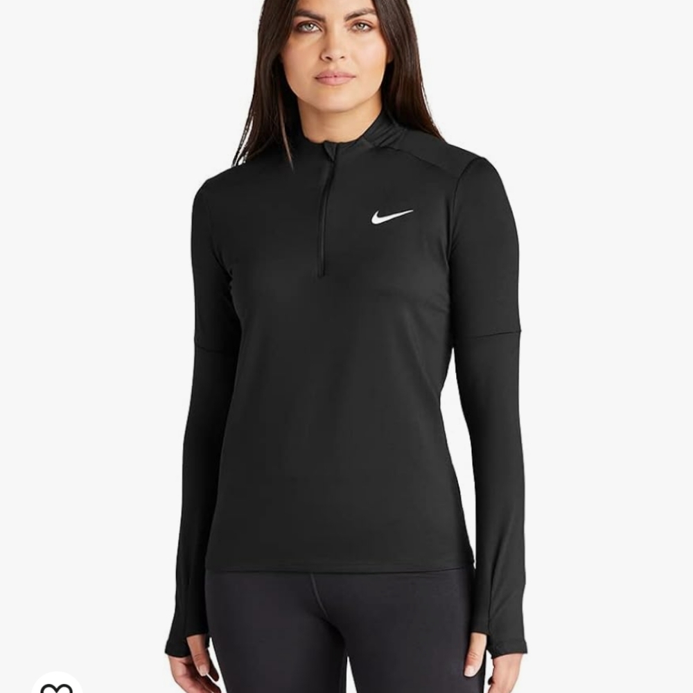 - Nike running stretch quarter zip reflective stripe thumb hole top unisex